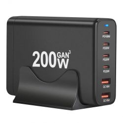 ������� �������� ���������� XoKo QC-220 (6USB) Gan3 220W Black (QC-220) - �������� 3