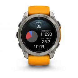 �����-���� Garmin Fenix 8 51mm AMOLED Sapphire Graphite DLC Titanium with Spark Orange Silicone (010-02905-53) - �������� 8