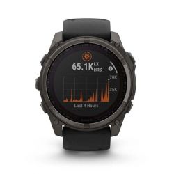 �����-�������� Garmin Fenix 8 51mm Sapphire Solar Carbon Gray DLC Titanium with Black Silicone (010-02907-70) - �������� 2
