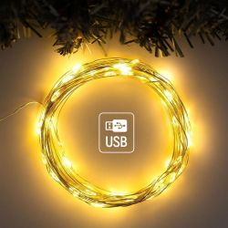 Світлодіодна гірлянда ColorWay (CW-G-100L10NU) 100LED, 10м, 8 функцій, теплий колір USB - Картинка 6