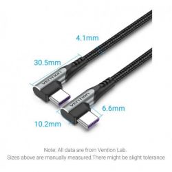 Кабель Vention USB Type-C - USB Type-C (M/M), 1.5 м, Grey (TANHG) - Картинка 3