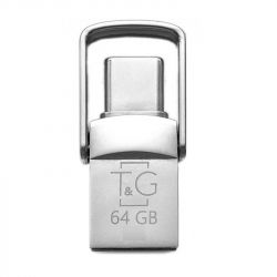 - USB 2.0 64GB Type-C T&G 104 Metal Series Silver (TG104TC-64G)