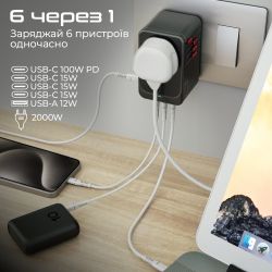   Promate TripMate-GaN100 100W Black -  5