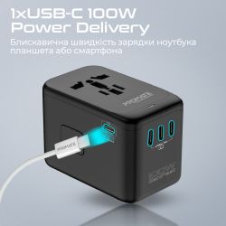   Promate TripMate-GaN100 100W Black -  6