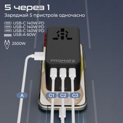   Promate TripMate-GaN160 160W Black -  5