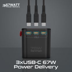 Зарядное устройство Promate TripMate-GaN75 75W Black - Картинка 6