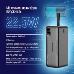 УМБ ColorWay Digital Display 50000mAh Black (CW-PB500LPC5BK-PDD) - Картинка 10