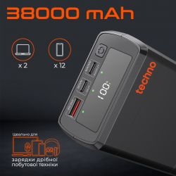 ������������ ������� ������� Techno PDC130 38000mAh PD 130W QC 3.0 Black - �������� 2