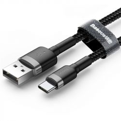   USB 2.0 AM to Type-C 2.0m 3A Gray-Black Baseus (CATKLF-CG1) -  2