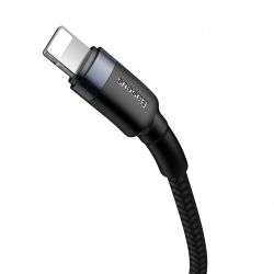   USB-C to Lightning 1.0m 18W 2.1A Cafule Black-Grey Baseus (CATLKLF-G1) -  5