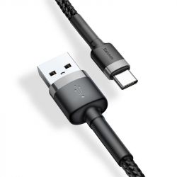   USB 2.0 AM to Type-C 2.0m 3A Gray-Black Baseus (CATKLF-CG1) -  3