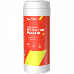     Canyon Plastic Cleaning Wipes, Non-woven wipes impregnated with a special cleaning composition, with antistatic and disinfectant effects, 100 wipes, 80x80x186mm, 0.258kg (CNE-CCL12)