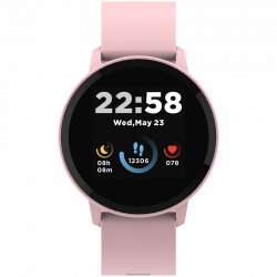 Умные часы Smart watch, 1.3inches IPS full touch screen, Round watch, IP68 waterproof, multi-sport mode, BT5.0, compatibility with iOS and android, Pink, Host: 25.2*42.5*10.7mm, Strap: 20*250mm, 45g (CNS-SW63PP)