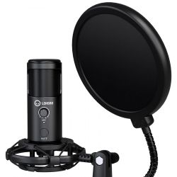   LORGAR Gaming Microphones, Black, USB condenser microphone with tripod stand, pop filter, including 1 microphone, 1 Height metal tripod, 1 plastic shock mount, 1 windscreen cap, 1,2m metel type-C USB cable, 1 pop filter, 154.6x56.1mm (LRG-CMT721) -  6