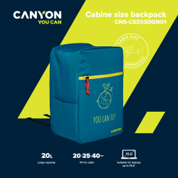    Canyon 15.6" CSZ03 Cabin size backpack, Dark Aquamarine (CNS-CSZ03DGN01) -  8