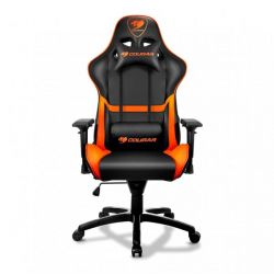 Крісло геймерське, дихаюча екошкіра, сталевий каркас, чорний+оранжевий Cougar Armor Black/Orange