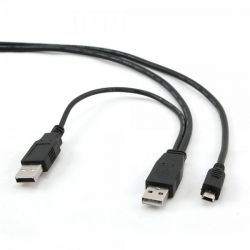  mini USB 2.0, A-+/mini USB 5-, 0.9 ,  Cablexpert CCP-USB22-AM5P-3 -  2