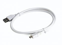 Кабель micro USB 2.0, A-тато/micro B-тато, білий, 0.5 м, преміум Cablexpert CCP-mUSB2-AMBM-W-0.5M - Картинка 2