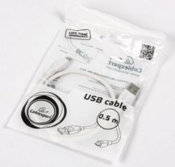Кабель micro USB 2.0, A-тато/micro B-тато, білий, 0.5 м, преміум Cablexpert CCP-mUSB2-AMBM-W-0.5M - Картинка 5