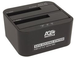 ���-�������, USB 3.0, 2 �����, ������ Agestar 3UBT6-6G (Black)