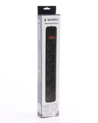 Мережевий фільтр чорний, 1.8 м кабель, 6 розеток Gembird SPG6-G-6B - Картинка 2