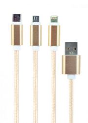    USB AM-/Lightning/Micro/Type-C, 1.0  Cablexpert CC-USB2-AM31-1M-G -  1