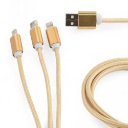    USB AM-/Lightning/Micro/Type-C, 1.0  Cablexpert CC-USB2-AM31-1M-G -  3