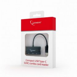 Card Reader  Cablexpert UHB-CR3-02, USB Type-C,   SD  TF (MicroSD) ,   USB (UHB-CR3-02) -  2