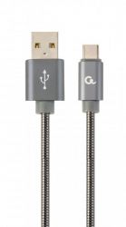 ������ USB 2.0 A-����/C-����, 1 �, ������, 2.1 � Cablexpert CC-USB2S-AMCM-1M-BG