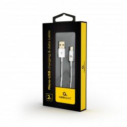 ������ micro USB 2.0 A-����/Micro B-����, ������, 2.1 � Cablexpert CC-USB2P-AMmBM-2M-W - �������� 2