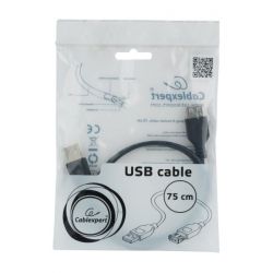  USB 2.0, A-/-, 75  Cablexpert CC-USB2-AMAF-75CM/300-BK -  3
