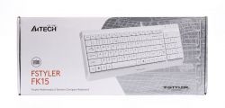  Fstyler Wired Keyboard USB,  A4Tech FK15 (White) -  10