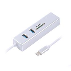 ,  USB  Gigabit Ethernet, 2 Ports USB 3.0 + microSD/TF , 1000 Mbps, ,  Maxxter NECH-2P-SD-01 -  2