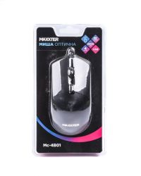 Миша дротова, оптична, 4 кнопки, 2400 DPI, USB, чорний Maxxter Mc-4B01 - Картинка 4