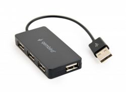 Хаб на 4 порти USB 2.0, пластик, чорний Gembird UHB-U2P4-04