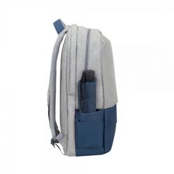 Рюкзак для ноутбука 17.3" "Prater" RIVACASE 7567 (Grey/ Dark Blue) - Картинка 6