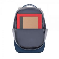 Рюкзак для ноутбука 17.3" "Prater" RIVACASE 7567 (Grey/ Dark Blue) - Картинка 11