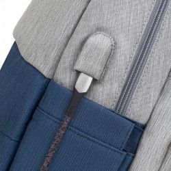 Рюкзак для ноутбука 17.3" "Prater" RIVACASE 7567 (Grey/ Dark Blue) - Картинка 26