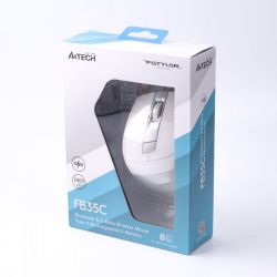 Миша бездротова Fstyler, BT+RF (Combo), USB, 2400 dpi, вбудований Li-акумулятор A4Tech FB35C (Icy White) - Картинка 5