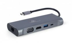   USB-C 7--1 ( 3.0/HDMI/VGA/PD//LAN Gigabit/),  Cablexpert A-CM-COMBO7-01 -  2