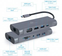    USB-C 7--1 ( 3.0/HDMI/VGA/PD//LAN Gigabit/),  Cablexpert A-CM-COMBO7-01 -  3