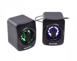 Колонки акустичні, пластиковий корпус, 6 Вт, USB живлення, RGB підсвічування, чорний Maxxter CSP-U005RGB
