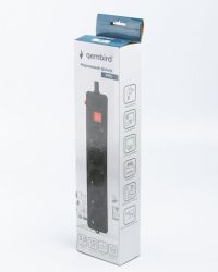 Мережевий фільтр, чорний, 3 м кабель, 5 розеток Gembird SPG5-G-10B-PRO - Картинка 4
