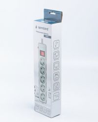 Мережевий фільтр, сiрий, 3 м кабель, 5 розеток Gembird SPG5-G-10G-PRO - Картинка 4