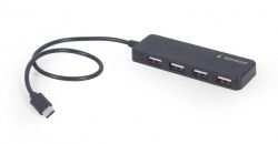 Концентратор Gembird USB-C 4 ports USB 2.0 black (UHB-CM-U2P4-01)