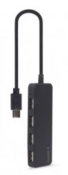  Gembird USB-C 4 ports USB 2.0 black (UHB-CM-U2P4-01) -  2