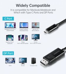  USB-C  DisplayPort, 8K 30 , 1,8  Choetech XCP-1803-BK -  3