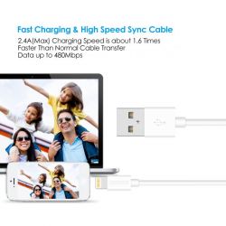  USB 2.0 -/Lightning , MFI, 1.2 , , 2.1  Choetech IP0026-WH -  9