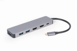 Док станція USB-C 3-в-1 (Хаб/HDMI/PD), сірий Cablexpert A-CM-COMBO3-03 - Картинка 2