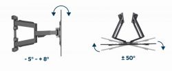 Настінний поворотний кронштейн 32” - 75” (до 45 кг) Gembird WM-75ST-02 - Картинка 5